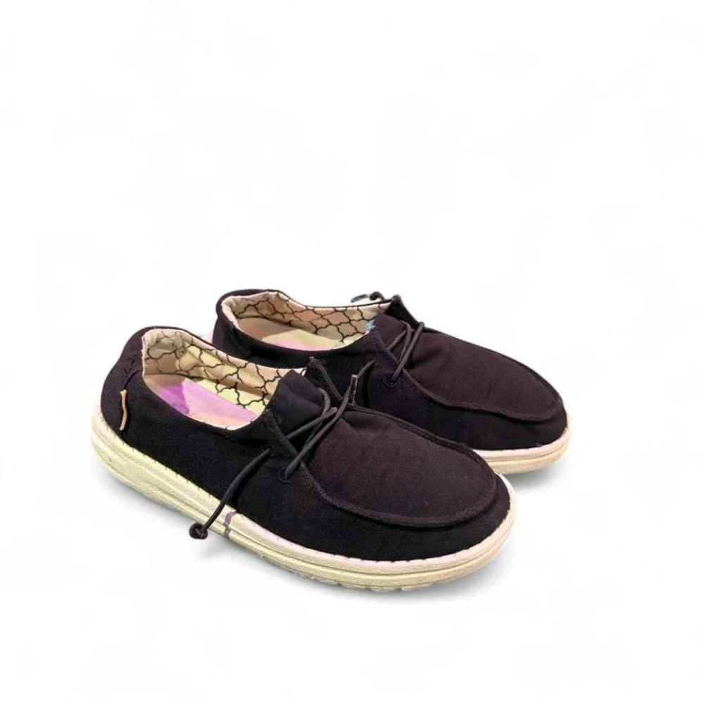 HEY DUDE YOUTH‎ 2-3 BLACK SLIP ON UNISEX SHOES